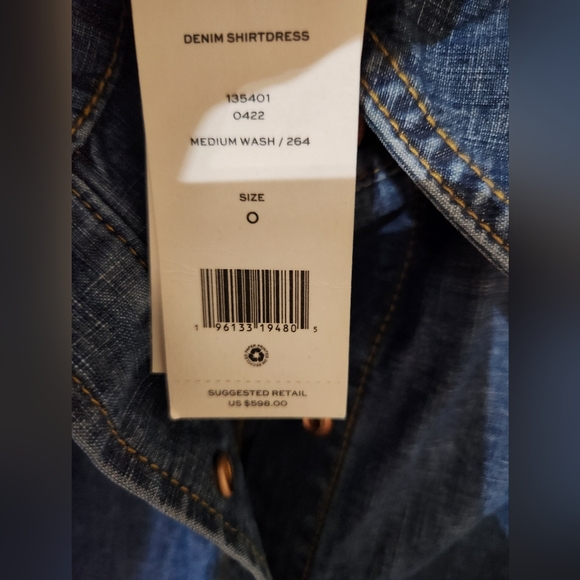 Tory Burch Denim Shirt Dress Blue NWT - Picture 6 of 12